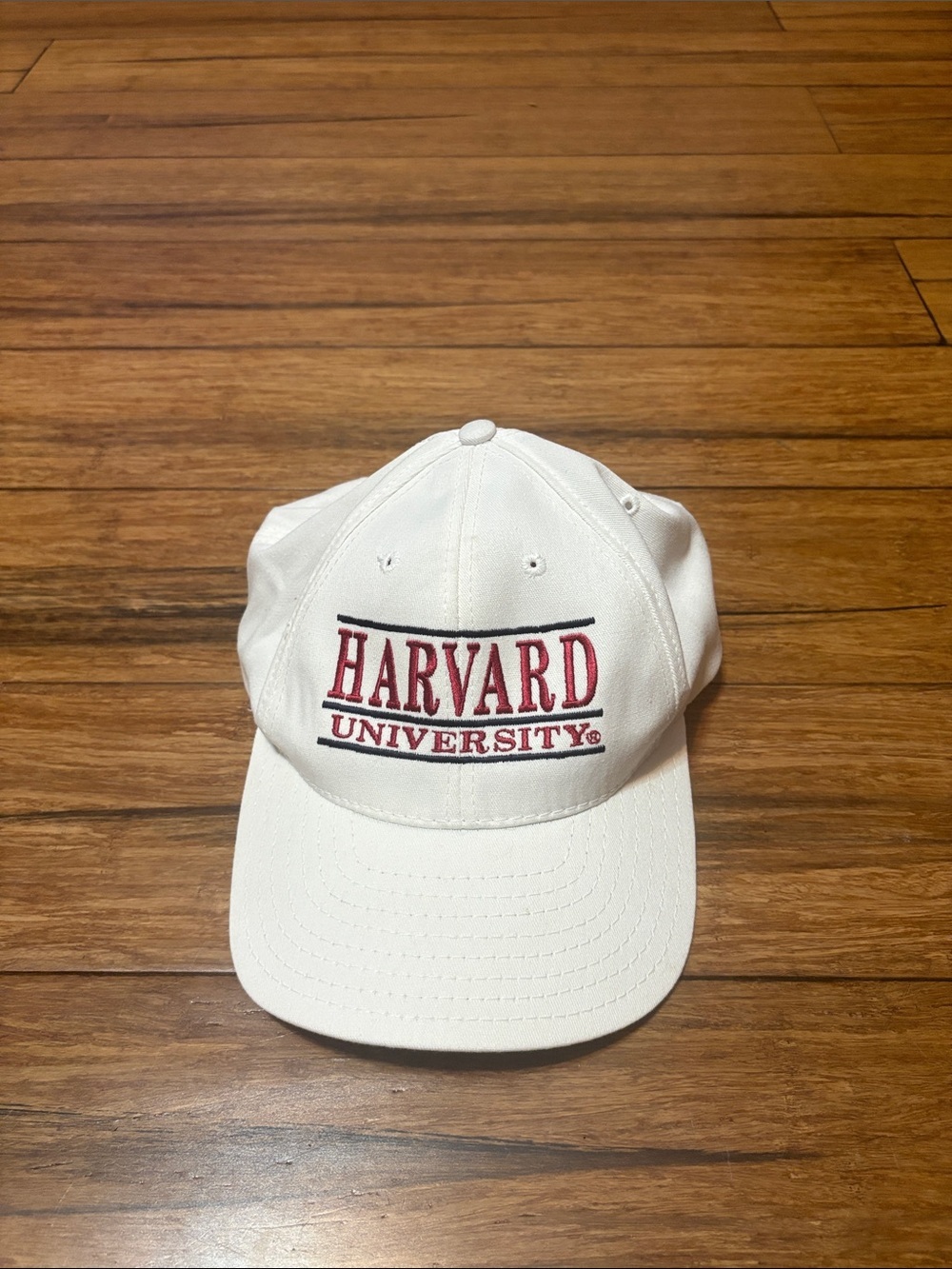 Vintage 90’s Collegiate Harvard University Snapback Cap White Crimson - Picture 2 of 8